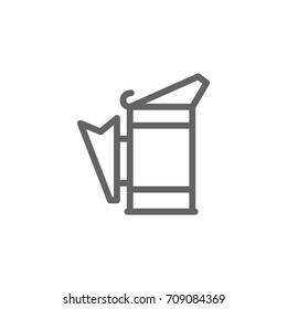 Simple beekeeping smoker line icon. Symbol and sign vector illustration design. Editable Stroke. Isolated on white background