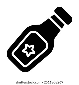 Simple Beer Bottle solid icon. The icon can be used for websites, print templates, presentation templates, illustrations, etc