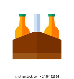 Simple beer bottles in basket 