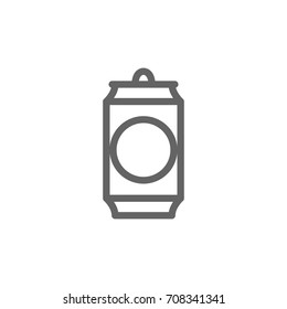 Simple beer can line icon. Symbol and sign vector illustration design. Editable Stroke. Isolated on white background