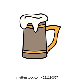 Simple beer cup icon vector illustration