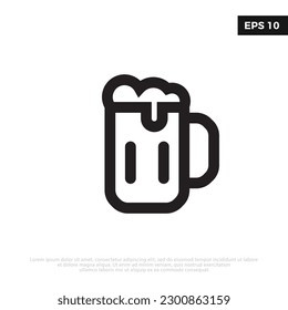 Simple Beer glass icon vector