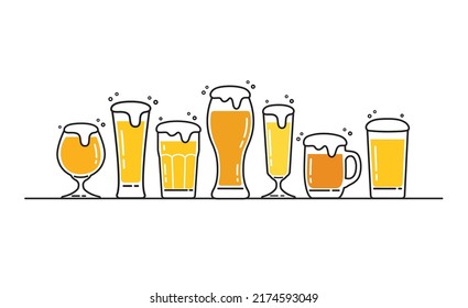 simple beer glassware vector illustration