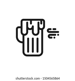 Simple beer icons with glass and foam in line style design on white background. Suitable for autumn seasons, drink, pattern design and website app. Pixel Perfect 48x48. Vector Illustration EPS 10.