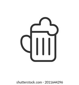 Simple beer line icon. Premium symbol in stroke style. Design of beer icon. Vector illustration.