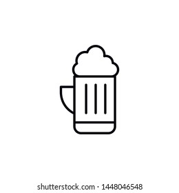 Simple beer line icon. Stroke pictogram. Vector illustration isolated on a white background. Premium quality symbols. Vector sign for mobile app and web sites.