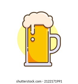 simple beer on large size simple vector design, beer on mug, barrel and bottle pattern vector design