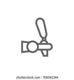 Simple beer tap line icon. Symbol and sign vector illustration design. Editable Stroke. Isolated on white background