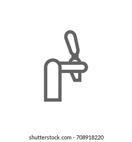 Simple beer tap line icon. Symbol and sign vector illustration design. Editable Stroke. Isolated on white background