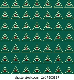 simple begie and maroun colour triangle geomatry semless pattern with green background.