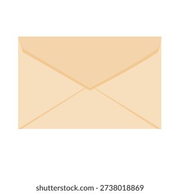 Simple beige envelope illustration. Sealed envelope cartoon. Can be used for wallpaper, sticker and postcal theme icon