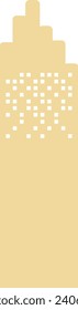 Simple beige flat drawing of a modern landmark SKYSCRAPER HIGH-RISE BUILDING