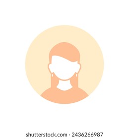 A simple beige profile icon of a person in a circle. Simple minimalistic profile icon.
