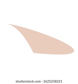 Simple beige shape flowing upwards on a white background