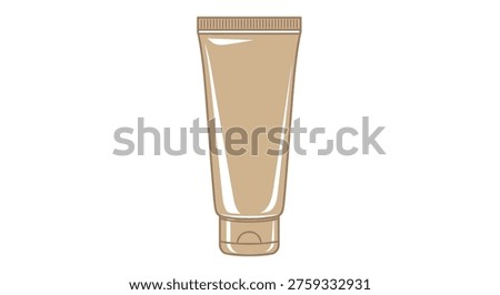 Simple beige squeeze tube, typically used for cosmetic packaging like face cream, hand lotion, or other beauty products.