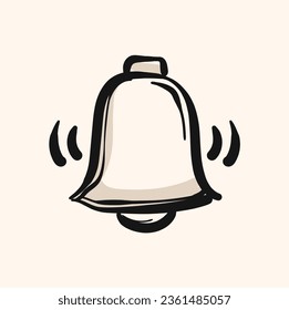 Simple bell doodle. Premium quality doodle line art. Bell doodle for mobile apps and websites.