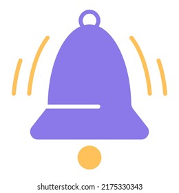 Icono de campana simple aislado en fondo blanco. Ilustración del vector