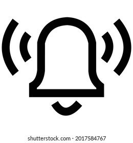 Simple bell icon, line drawing style, black and white color.