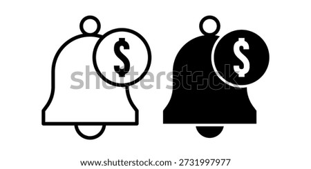 Simple bell icons with dollar signs