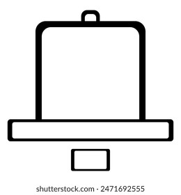 icono de línea de campana simple sobre fondo blanco