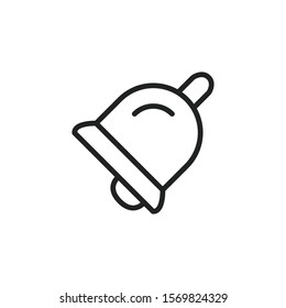 Simple bell line icon. Stroke pictogram. Vector illustration isolated on a white background. Premium quality symbol. Vector sign for mobile app and web sites.