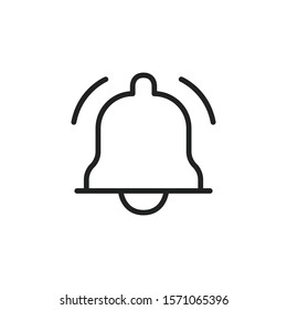 Simple bell line icon. Stroke pictogram. Vector illustration isolated on a white background. Premium quality symbol. Vector sign for mobile app and web sites.