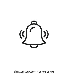 Simple bell line icon. Stroke pictogram. Vector illustration isolated on a white background. Premium quality symbol. Vector sign for mobile app and web sites.