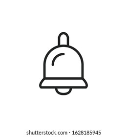 Simple bell line icon. Stroke pictogram. Vector illustration isolated on a white background. Premium quality symbol. Vector sign for mobile app and web sites.
