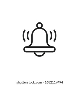 Simple bell line icon. Stroke pictogram. Vector illustration isolated on a white background. Premium quality symbol. Vector sign for mobile app and web sites.