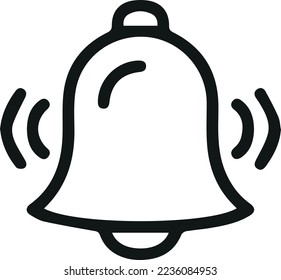 Simple bell line icon. Stroke pictogram. Vector illustration isolated on a white background. Premium quality symbol. Vector sign for mobile app and web sites.