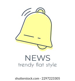 Simple campana sobre un fondo blanco de estilo moderno y plano. Adecuado para aplicaciones, sitios web, tiendas online