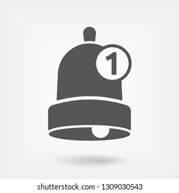 Simple bell outline icon. Notification bell vector sign for application