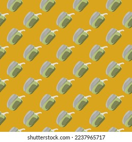 Simple bell pepper seamless pattern. Bulgarian pepper wallpaper. Design for fabric, textile print, wrapping paper, kitchen textiles. Vector illustration