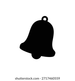 Diseño plano de Vector de icono de silueta de campana simple.
