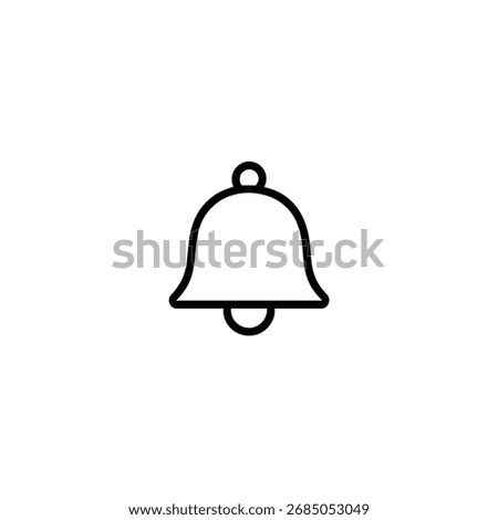 A simple bell symbol with a rounded dome and a clapper, rendered in a minimal monoline outline style on a white background.