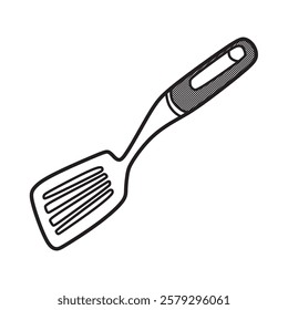 simple bent spatula vector black and white