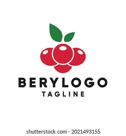 Simple bery logo design teamplate