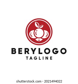 Simple bery logo design teamplate round shape
