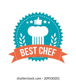 Etiqueta de banner del mejor chef simple
