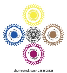 Simple best Mandala desing.4 clour design.