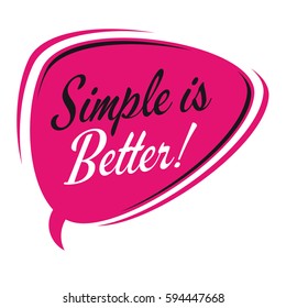 einfache ist besser Retro-Sprechblase