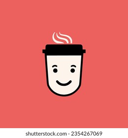 simple beverage recipe maker mobile app technology logo vector illustration template design