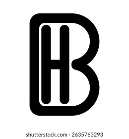 simple BH letter logo illustration design