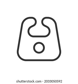 Simple bib line icon. Premium symbol in stroke style. Design of bib icon. Vector illustration.