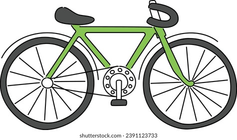 Dibujo simple de caricaturas en bicicleta para los niños.