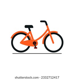 Simple bicycle in flat style vector illustration