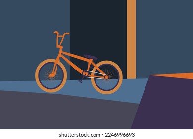 Simple Bicycle graphic with geometric background