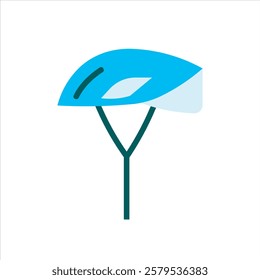 Simple bicycle helmet flat icon vector design illustration. Isolated on white background. 