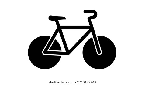 Simple bicycle icon in black color