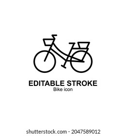 simple bicycle icon designed in line style and set with editable strokes in transport icon theme